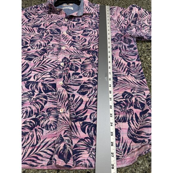 Tommy Bahama Shirt Mens XL Pink Blue Floral Camp Button Up Hawaiian Island - Picture 5 of 8